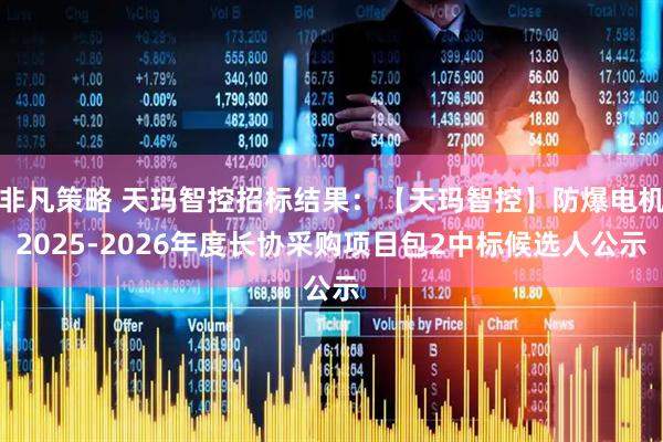 非凡策略 天玛智控招标结果：【天玛智控】防爆电机2025-2026年度长协采购项目包2中标候选人公示