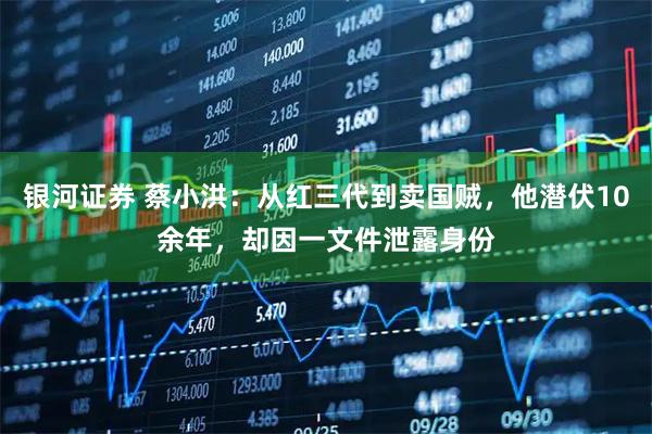 银河证券 蔡小洪：从红三代到卖国贼，他潜伏10余年，却因一文件泄露身份