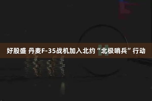 好股盛 丹麦F-35战机加入北约“北极哨兵”行动
